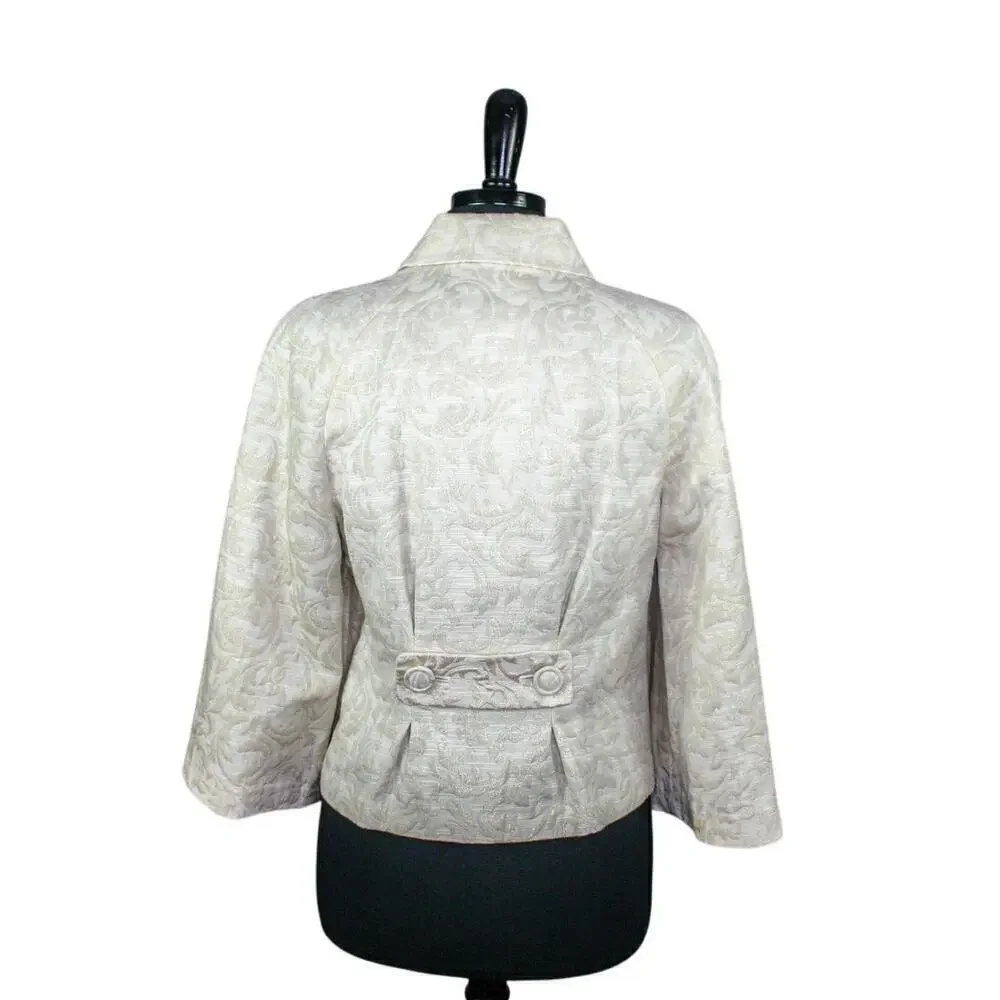 Emma James Brocade Jacket White Silver Bell Sleeves Fairy Soft Girl 10